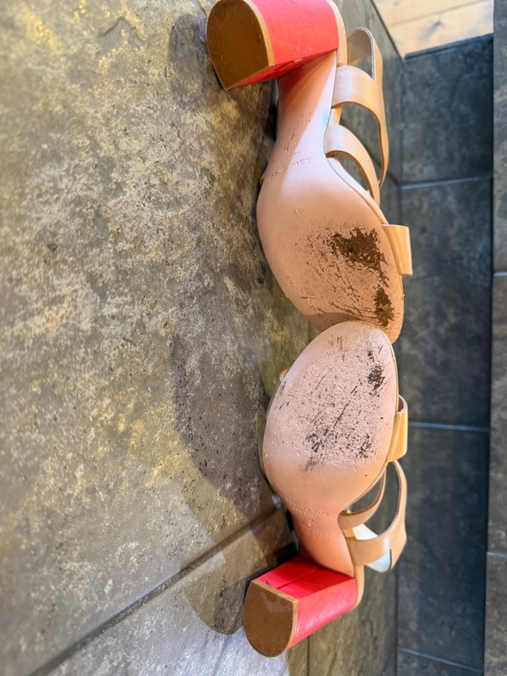 kate spade Nude Multi-Strap Block Heel Sandals - Picture 3 of 5